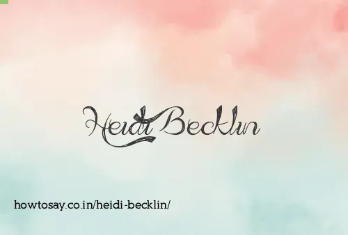 Heidi Becklin