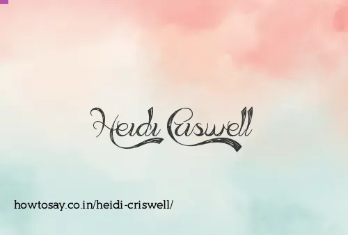 Heidi Criswell