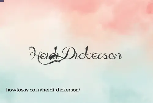 Heidi Dickerson