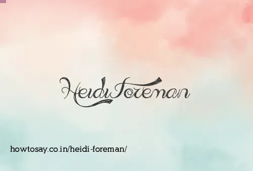 Heidi Foreman