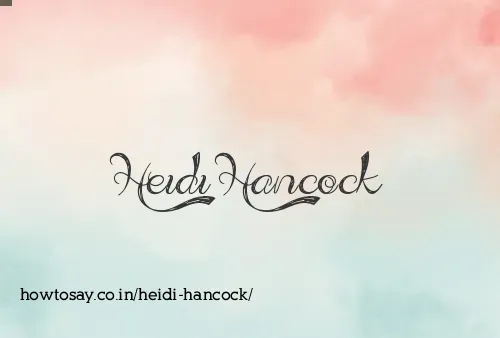 Heidi Hancock