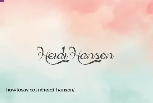 Heidi Hanson