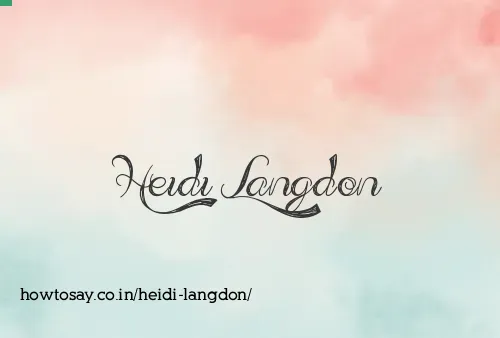 Heidi Langdon