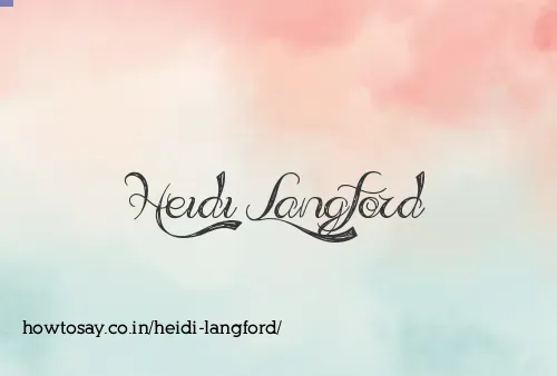 Heidi Langford