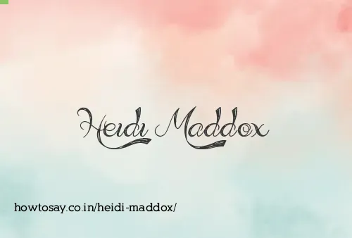 Heidi Maddox