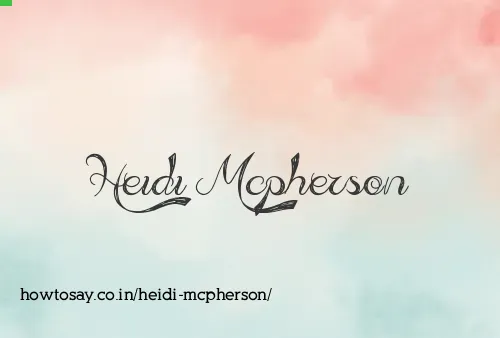 Heidi Mcpherson