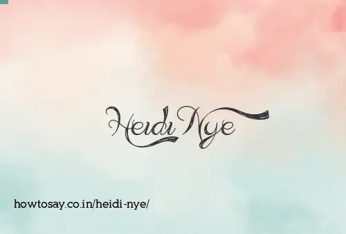 Heidi Nye