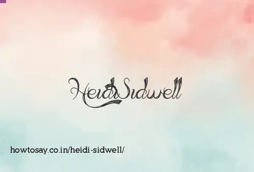 Heidi Sidwell