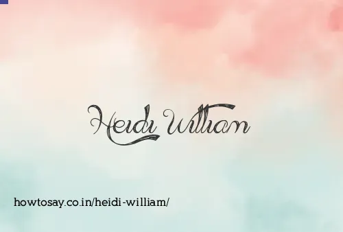 Heidi William