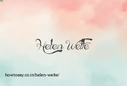 Helen Welte