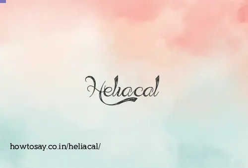 Heliacal