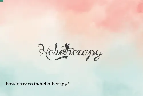 Heliotherapy