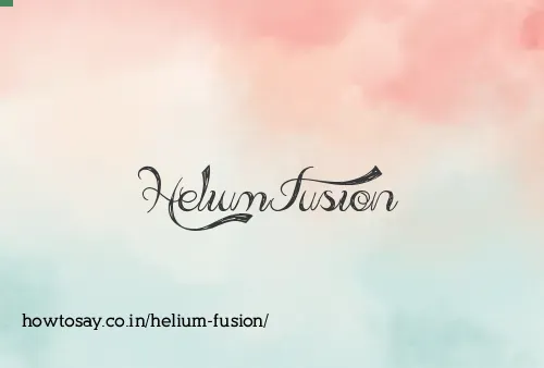 Helium Fusion