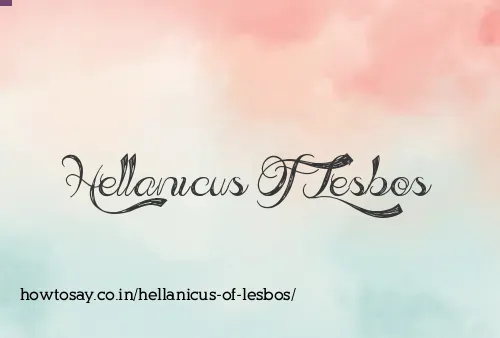 Hellanicus Of Lesbos
