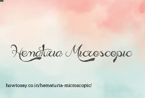 Hematuria Microscopic