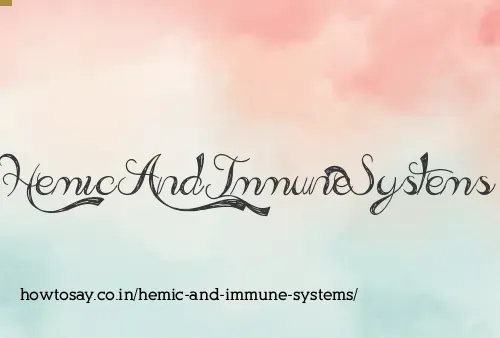 Hemic And Immune Systems