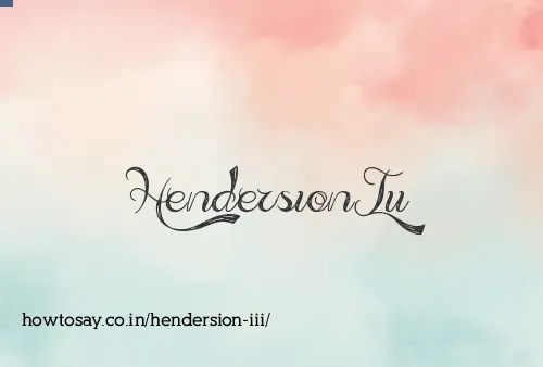 Hendersion Iii