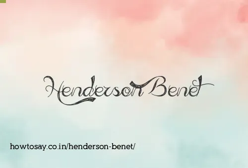 Henderson Benet