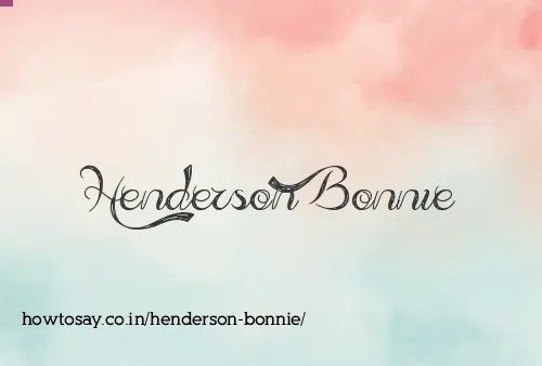 Henderson Bonnie