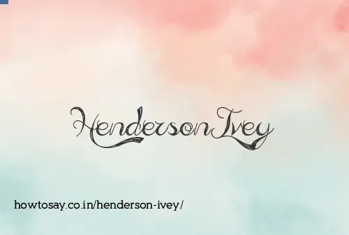 Henderson Ivey