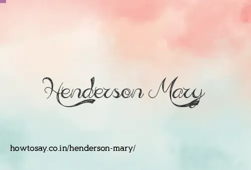 Henderson Mary