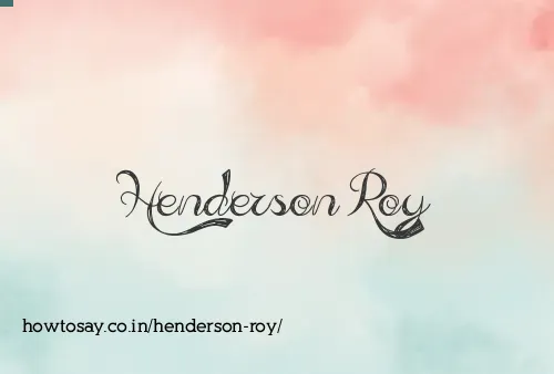 Henderson Roy
