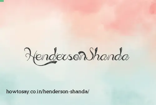 Henderson Shanda