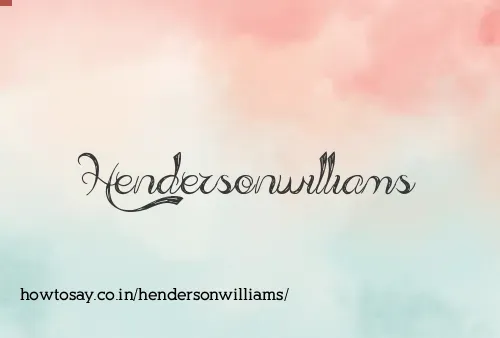 Hendersonwilliams