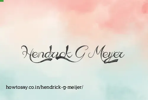 Hendrick G Meijer