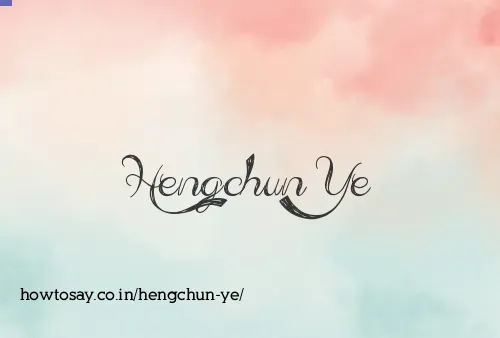 Hengchun Ye