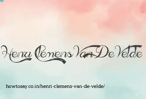 Henri Clemens Van De Velde