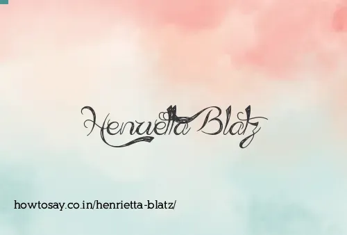 Henrietta Blatz