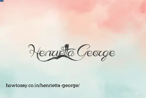 Henrietta George