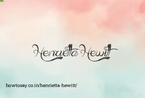 Henrietta Hewitt