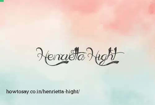 Henrietta Hight