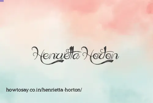 Henrietta Horton