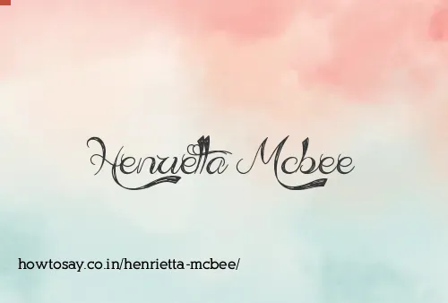 Henrietta Mcbee