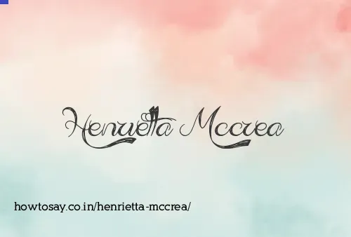 Henrietta Mccrea