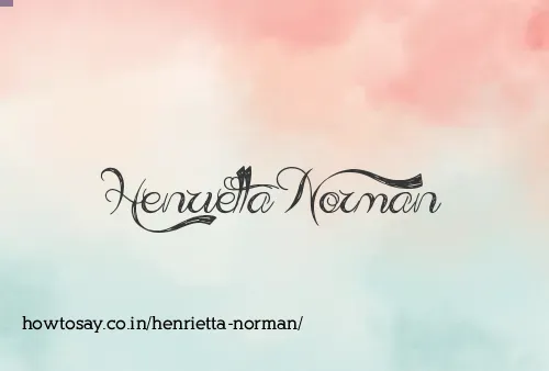 Henrietta Norman