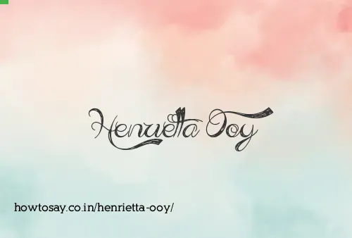 Henrietta Ooy