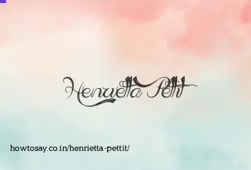 Henrietta Pettit