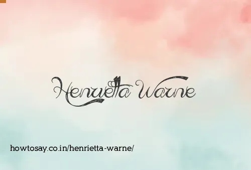 Henrietta Warne