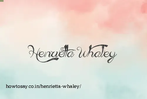 Henrietta Whaley