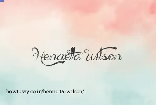 Henrietta Wilson