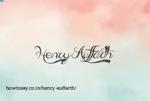 Henry Auffarth