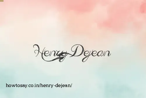 Henry Dejean