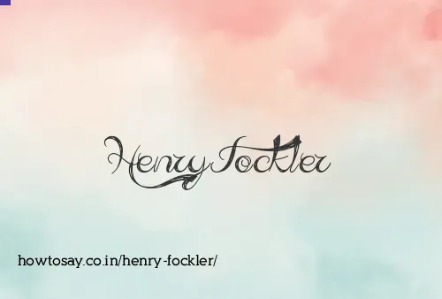 Henry Fockler