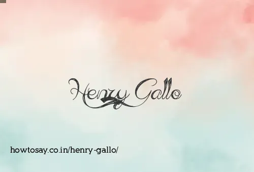 Henry Gallo