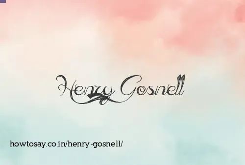 Henry Gosnell