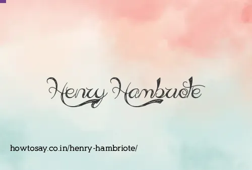 Henry Hambriote